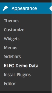 1 click install - Menu